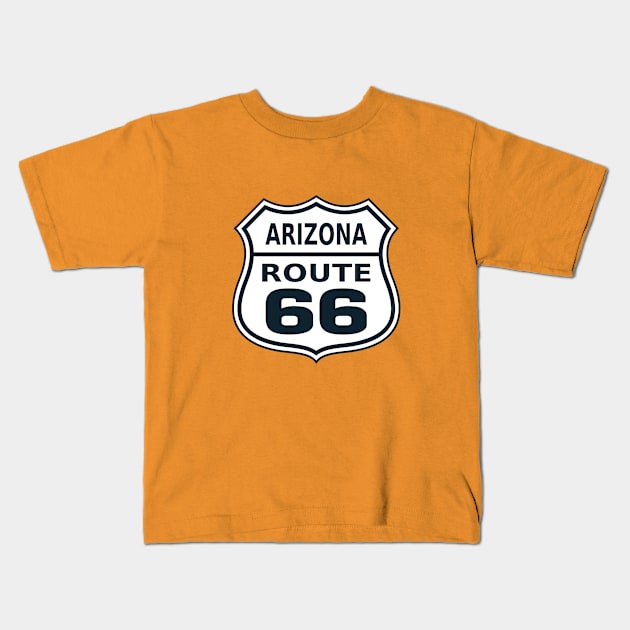 Arizona Route 66 Kids T-Shirt by Aunt Choppy